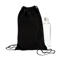9 1/2″ x 14 1/2″ Black Canvas Drawstring Bags – 12 Pc.
