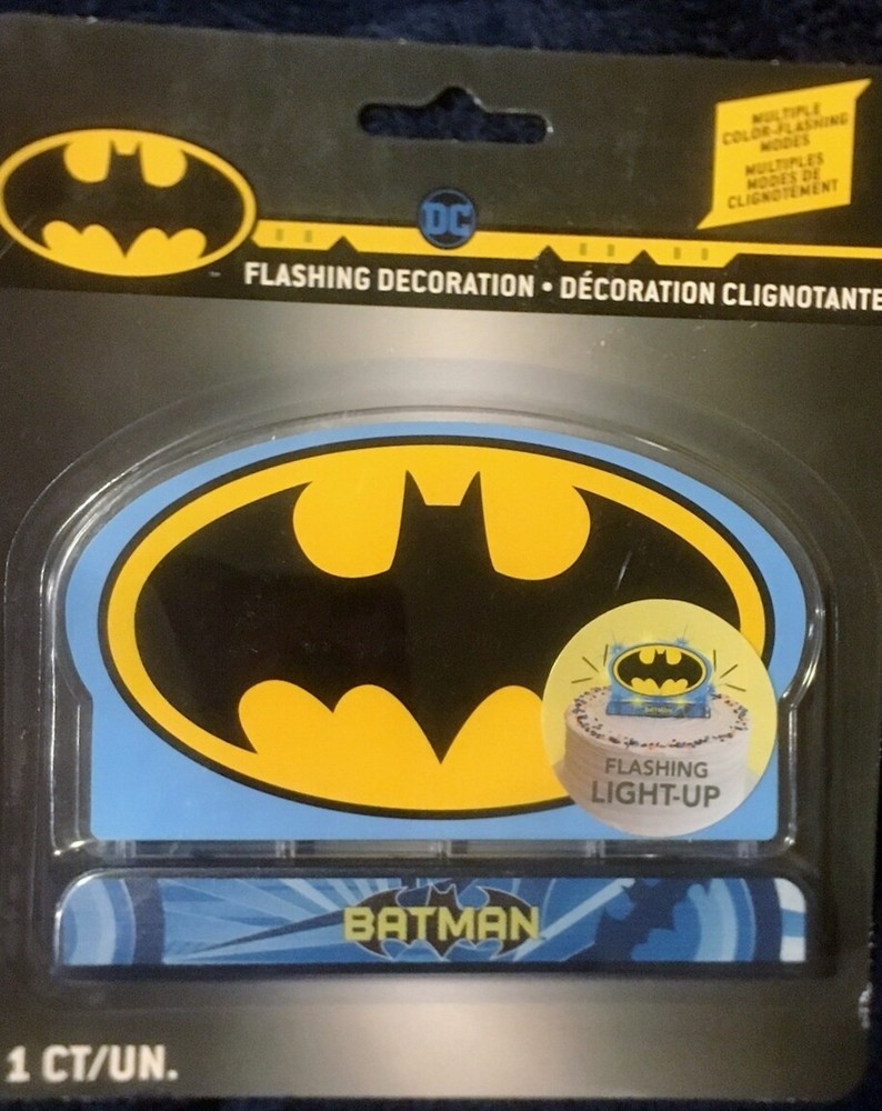 Batman DC Comics LED Multi Color Flashing Lights Cake Topper or Stand Alone