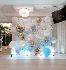 Blue and White Gold Balloons,100 pcs Blue White Gold Balloon Garland Arch Kit…