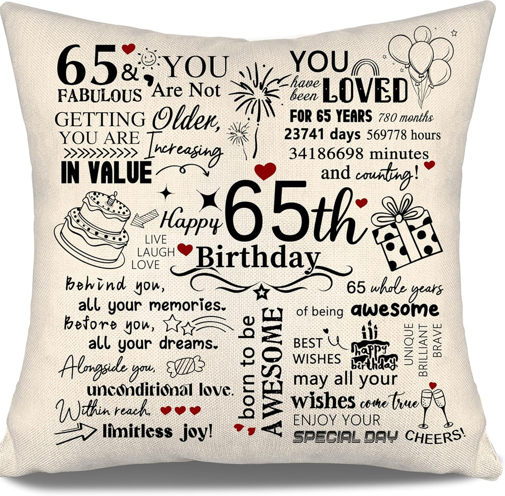 65Th Birthday Gifts, Happy 65Th Birthday Party Decorations Ideas for Her Him, 65