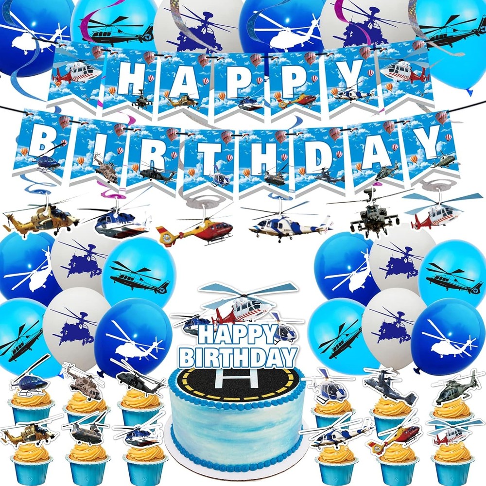 Helicopter Birthday Party Supplies Helicopter Party Decorations Airplane Them…