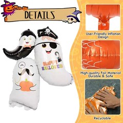 Halloween Balloons Set Large Foil Balloons for Indoor Outdoor Decorations Gift
