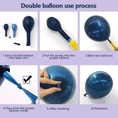 Navy Blue Purple Balloon Arch Double Dark Blue Pastel Lavender White Sand Ivo…