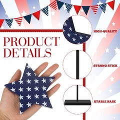 3 Pcs 4th of July Decorations Star Wooden Sign Stand 250th Anniversary Wood C…