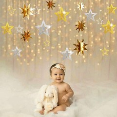 Silver Gold Star Garland Hanging Twinkle Little Star Decorations Glittery Par…