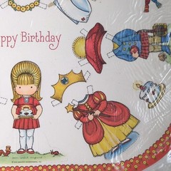 NEW Vtg 70s Hallmark Paper Doll Punch Out Activity Birthday Placemats