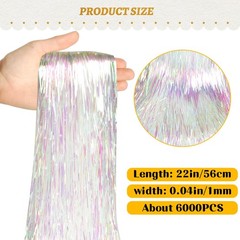 White Christmas Tree Icicles Tinsel Foil Fringe Iridescent 22 Inch 6000 PCS