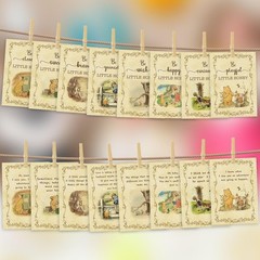 8 PCS Winnie Pooh Baby Shower Centerpiece Cards Wooden Stand Party Decor Set