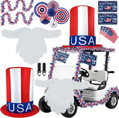 4Th of July Golf Cart Decoration Kit for Parade – Patriotic Car Decorations with