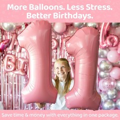 Pink Happy Birthday Balloon Set for Girls – 89 Pc Party Decorations for Women…
