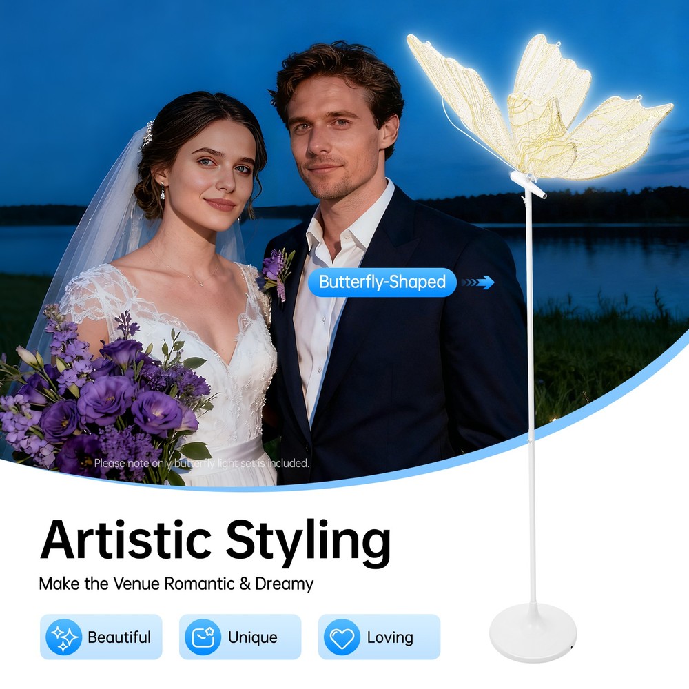 Wedding Butterfly Floor Lamp,2PCSCreative Butterfly Ceiling Lights Decoration,