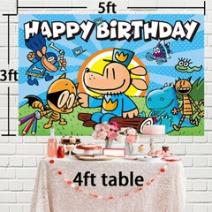 Dog Man Backdrop Party Supplies Kids Birthday Decoration Banner Background 5x3ft