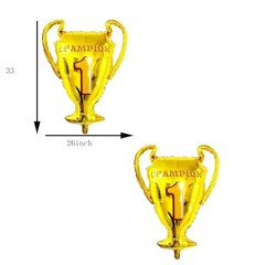 4PCS Gold Champion Foil Balloons Championship Foil Trophy The First Prize