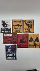 14-Shark Zone Party Decorations, Funny Wall Decor Signs, Birthday, 7.75″ X 6″