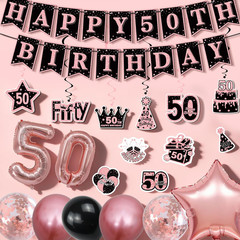 58Pcs Sweet 50Th Birthday Decorations for Girls | Birthday Decorations Crown and