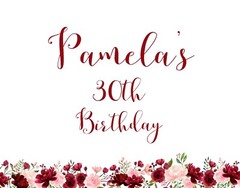 Blush & Burgandy Theme Customized Large Yard Sign Wedding Birthday Bridal Shower