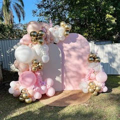 Pink and White Balloon Arch Kit, 121PCS Pink and Gold Balloon Garland Pastal …