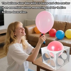 11 Holes Balloon Sizer Collapsible Cube Box Measurement Tool for Balloon Decor