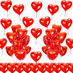 50Pcs 10Inch Red Heart Foil Balloons for Valentine’s Day Decorations