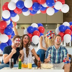 100pcs Red White and Blue Balloons, 12 inch Independence Royal Blue White Red