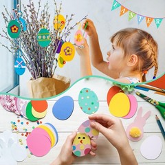 Foam Easter Eggs Egg Shaped Cutouts 4.6×6 Inch DIY Crafts Kit 72 PCS