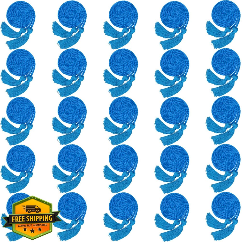 Graduation Honor Cords Tassels 25 Pcs 2026 Cyan High School College Graduate