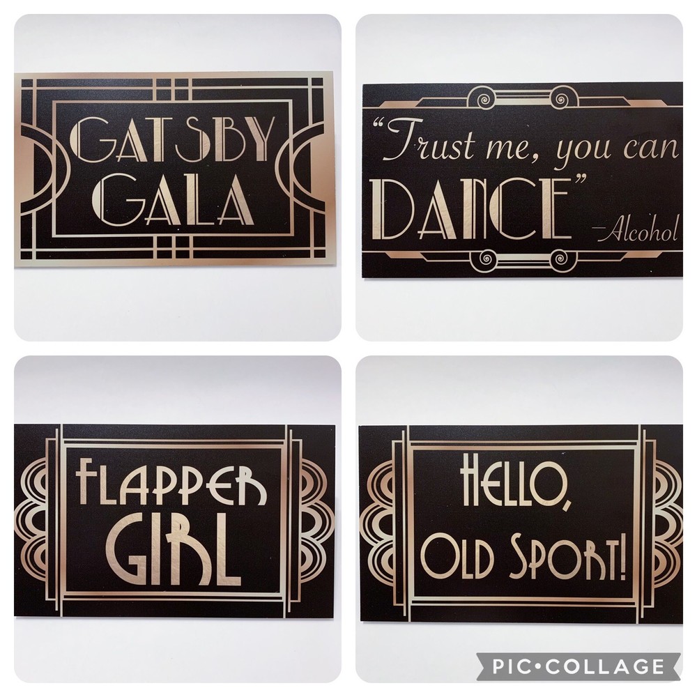 Gatsby Photo Booth Props by Prop Trunk – Double Sided PVC – SEE DESCRIPTION