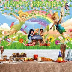 Tinkerbell Party Supplies Backdrop Banner Poster Birthday Decor Birthday Gift