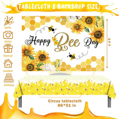 Happy Bee Day Themed Birthday Party Decorations – 158 Pcs Backdrop, Balloon Garl