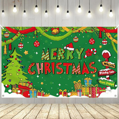 Merry Christmas Banner 72X44 Inch Christmas Photo Booth Backdrop Party Decora…