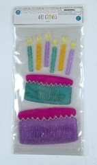 1 Pack of 16 Count Each – Gel Clings for Windows, Refrigerator – Birthday Cake