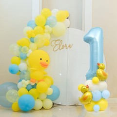 Rubber Ducky First Birthday Balloon Decoration Set, 40-Inch Blue Number 1 wit…