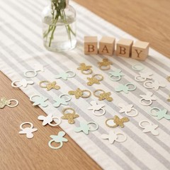 200Pcs Baby Shower Confetti, Sage Green Gold Baby Shower Decorations