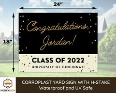 Class of 2022 Graduation Yard Sign, Personalized Outdoor High School College