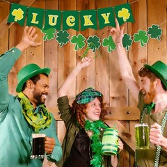 St Patricks Day Banner Garlands St Patricks Day Decorations Lucky Banner Garl…