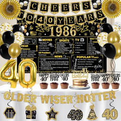 40Th Birthday Decorations for Men Women,16Pcs Back in 1985 Party Banner Decorati