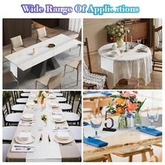 4 Packs Glitter Disco Party Table Runner 12 x 108 Inches Mirror Silver Foil D…