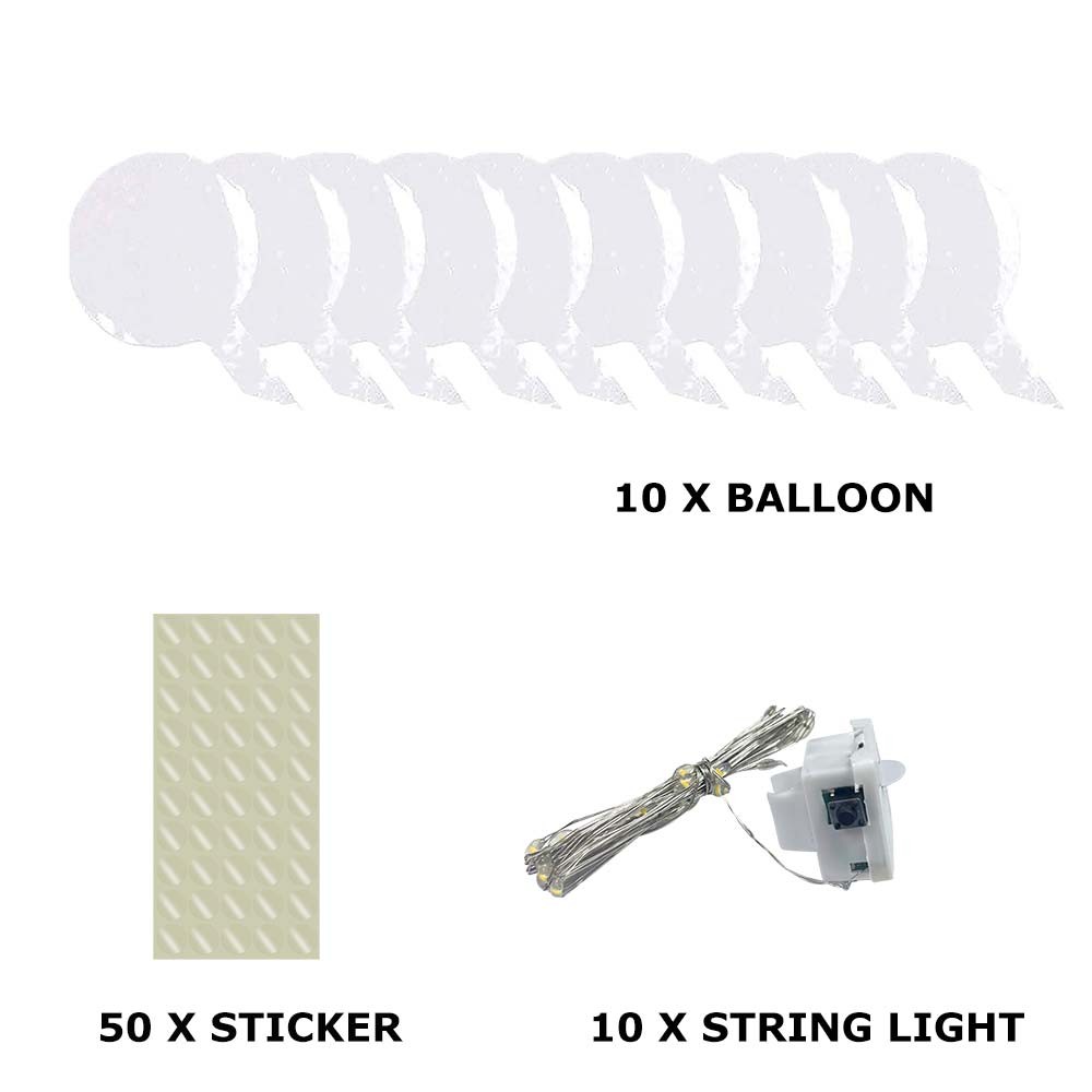 LED Light Up Bobo Balloons Clear Bubble Balloon Glowing for Indoor Outdoor Decor