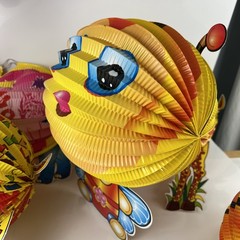 Chinese Paper Lanterns Lunar New Year Festival Animals Dragon Fish Lot of 8 Read