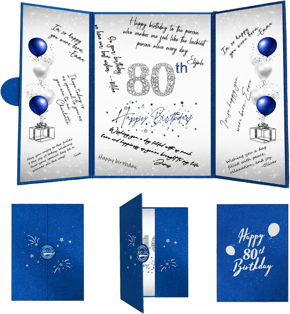 80Th Birthday Decorations for Men or Women, Creative 80Th Birthday Guest Book Al
