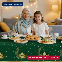 Childom 3 Pack Ramadan Table Cloth,Ramadan Decorations for Home,54″ x 108″ Eid M