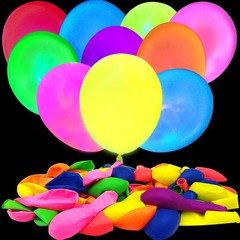 110 Pieces UV Neon Balloons Glow in the Dark Party Supplies Black Light for G…