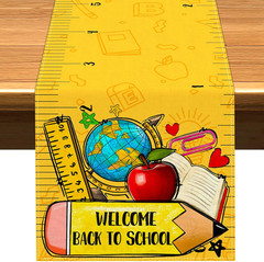 Welcome Back to School Table Runner First Day of School Party Decorations Pencil