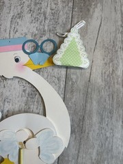 Vintage 1980’s Hallmark Stork Centerpiece Special Delivery Package Baby Shower