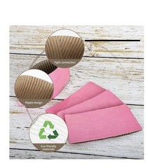 60 Pieces Disposable Coffee Cup Sleeves Corrugated, Coffee Cup Sleeves Holder