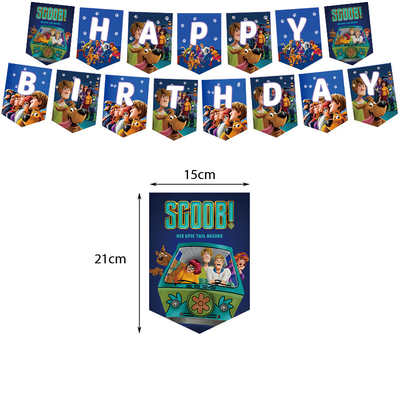 Scooby Doo Party Decoration Kid Birthday Supplies Plate Napkin Cup Tableware Set