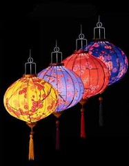 Vintage Floral Hanging Lantern Cloth Lantern Performance Party Festival Decor