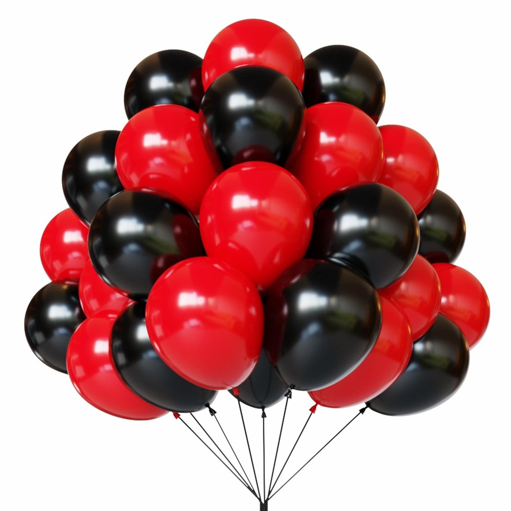 Red and Black Latex Balloons, 67 12 Inch Black and Red Party Balloons for , G