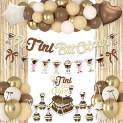 A Tini Bit Older Birthday Decorations, Gold Brown Glitter Tiny Bit Older Banner