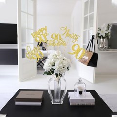 15 Pack Happy 90th Birthday Party Decorations 90th Birthday Centerpieces Stic